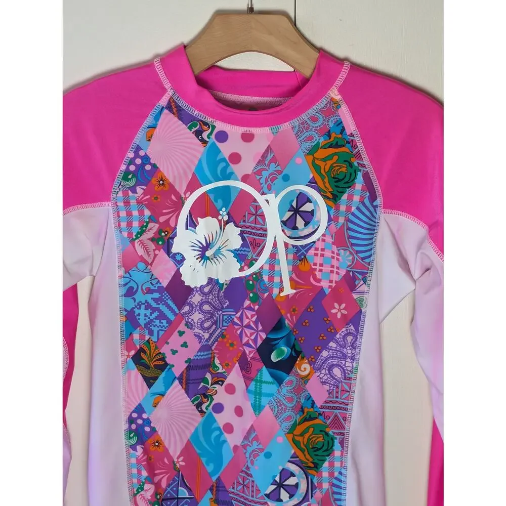 Ocean Pacific Girls Long Sleeve Swim Shirt XL